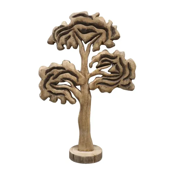 Decoratiune de masa brad Ethelia lemn Natural de mango, 36x11x53 cm