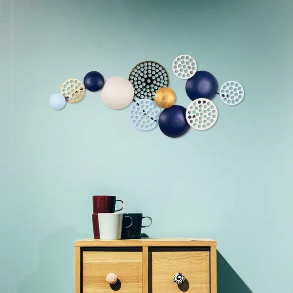 Decoratiune de perete Metal Aurora 2, Multicolor, 40x95 cm