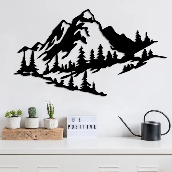 Decoratiune de perete Metal Tanelorn, Negru, 40x47 cm