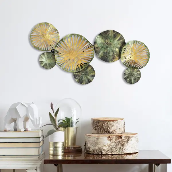 Decoratiune de perete Metal Yasemin, Multicolor, 38x74 cm
