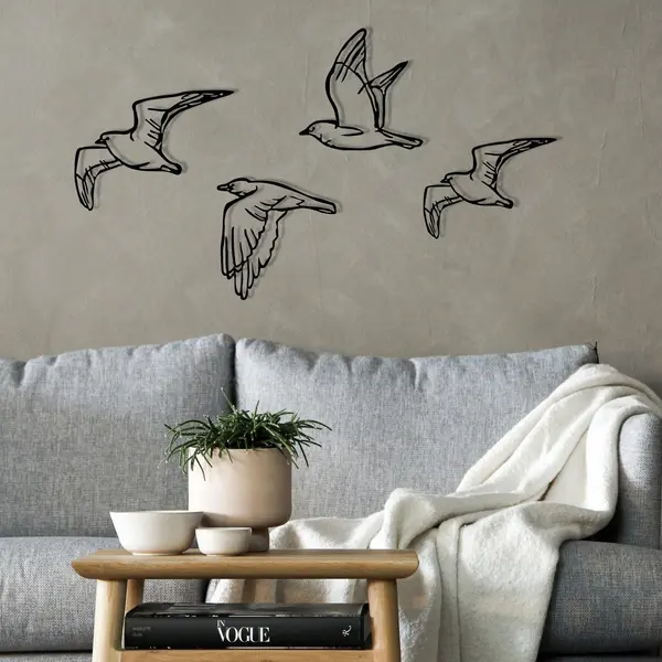 Decoratiune de perete Metal Zevahir, Negru, 24x100 cm