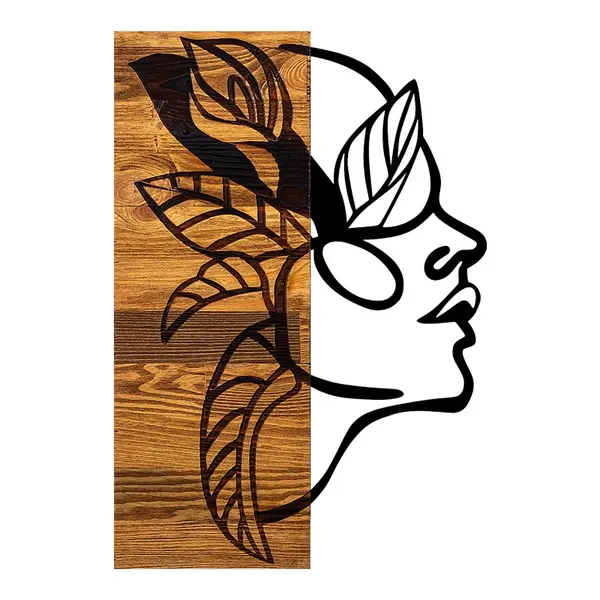 Decoratiune de perete Redian, Pako World, Lemn de pin, Natural, 34x3x50 cm