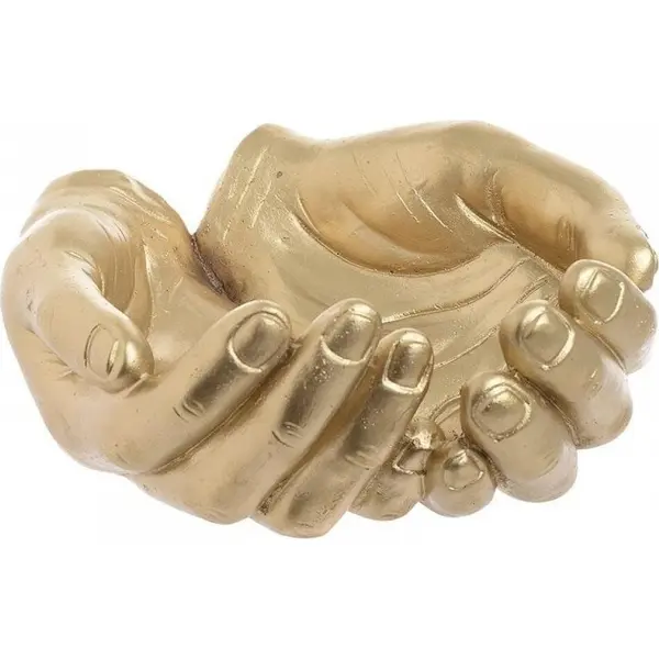 Decoratiune golden hands, charisma, rasina, 19x17x12