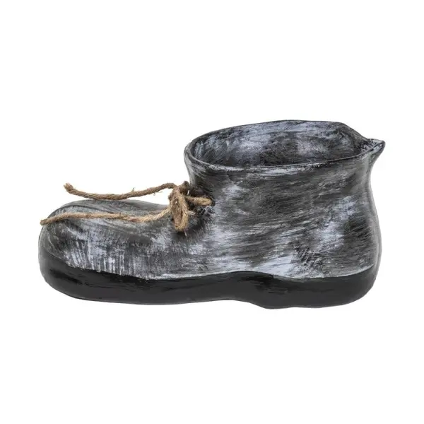 Decoratiune Gradina, Ceramica, Bocanc Mare cu Suport pentru Flori, Lungime 32 cm, Inaltime 14.5 cm