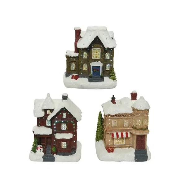 Decoratiune - LED Optical Fiber Houses - Christmas Villages - mai multe modele | Kaemingk