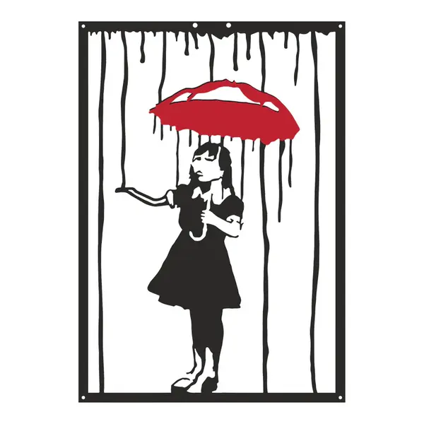 Decorațiune metal Wall deco Raino negru metal, 35x50 cm