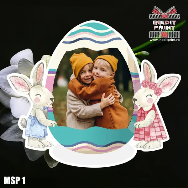Decoratiune personalizata cu magnet Iepurasul de Paste MSP1 10cm