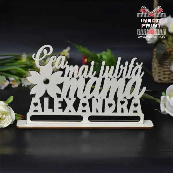 Decoratiune Personalizata DL9 Lemn natur, 10x20cm