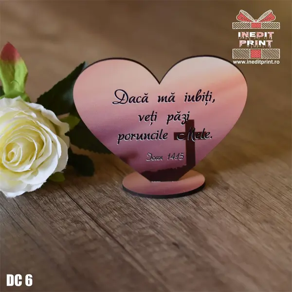 Decoratiune Verset Ioan 14:15 DC6 10x8cm