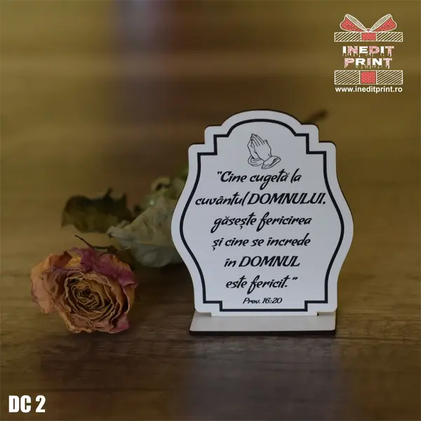 Decoratiune Verset Proverbe 16:20 DC2 12x15cm