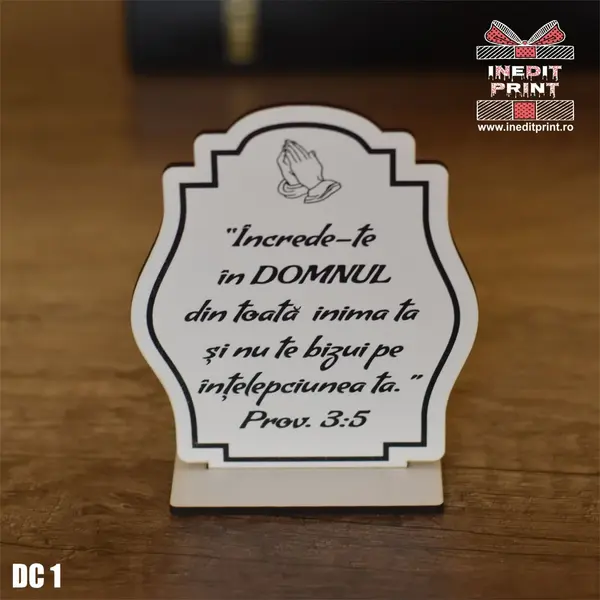 Decoratiune Verset Proverbe 3:5 DC1 12x15cm