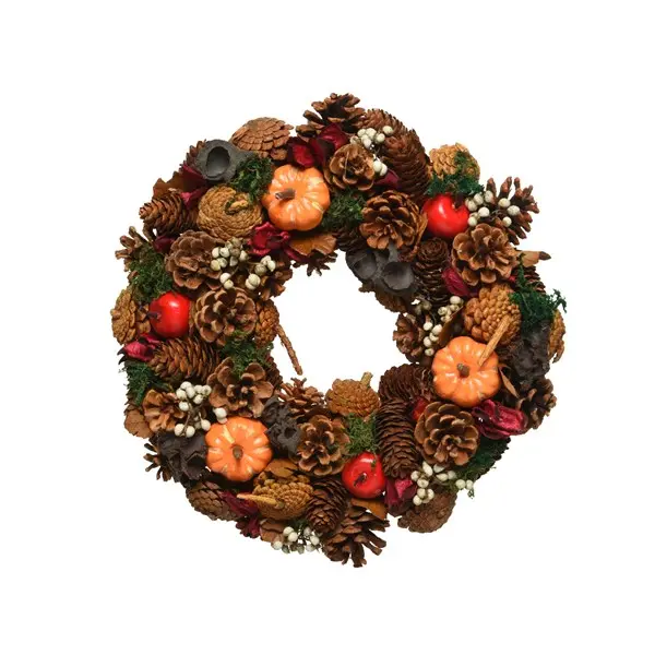 Decoratiune - Wreath Pinecone Pumpkins, Berries, Nuts | Kaemingk