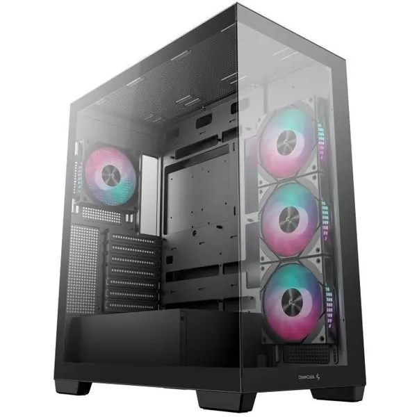 Deepcool Carcasa Deepcool CG580 4F, sticla securizata, RGB, neagra, 437x235x501mm, 4 ventilatoare de 12cm