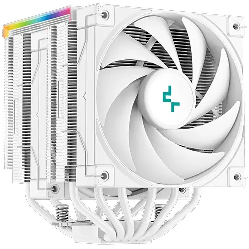 Deepcool Cooler CPU Deepcool AK620 Digital, iluminare aRGB si display, 2x 120mm Fluid Dynamic Bearing, 500-1850 RPM, 68.99 CFM, Alb