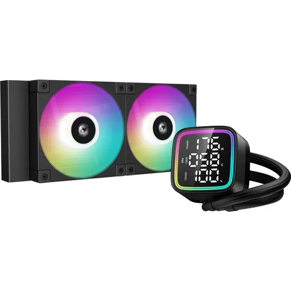 Deepcool Cooler CPU DeepCool LD240, 240mm, Racire cu apa, 2 ventilatoare, Negru