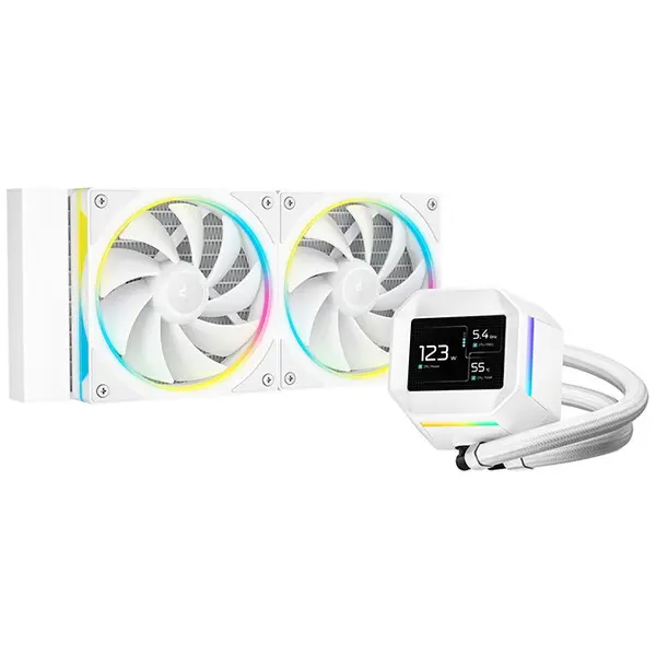 Deepcool Cooler CPU Deepcool LM240, iluminare RGB, 2500-3400RPM, Alb