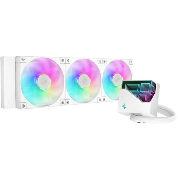 Deepcool Cooler CPU DeepCool LT360 ARGB, racire cu apa, 3 ventilatoare, Alb