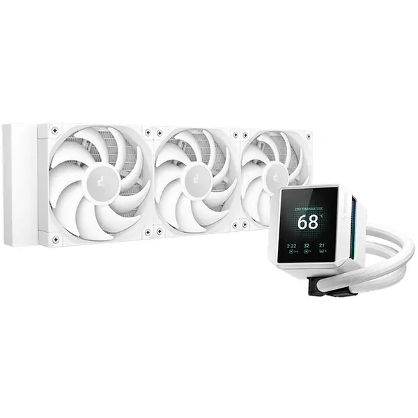 Deepcool Cooler CPU DeepCool Mystique 360, 3x120 mm, 2150 rpm, Ecran LCD 2.8, PWM, Alb