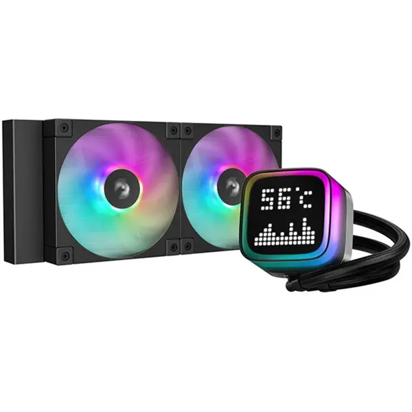 Deepcool Cooler Procesor DeepCool LP240 240mm, ARGB, lichid, 2 ventilatoare, Negru