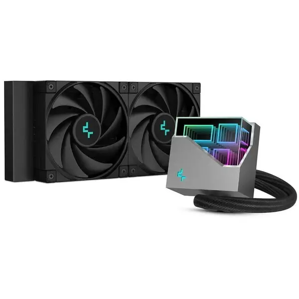 Deepcool Cooler Procesor DEEPCOOL LT520 NEGRU, marime radiator 120mm, 2 ventilatoare, Viteza ventilatoare 500-2250 RPM, cu lichid