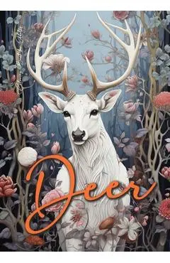 Deer Coloring Book for Adults: Grayscale Deer Coloring Book Fall Autumn Forest Animals Coloring Book for Adults Grayscale Zentangle Deer A4 - Monsoon Publishing
