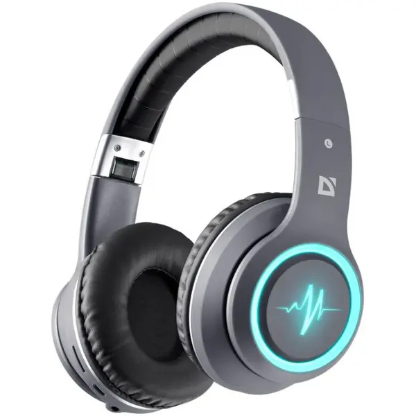 Defender Casti Wireless Defender FREEMOTION B571 LED, gri, autonomie 9 ore, conectivitate Bluetooth