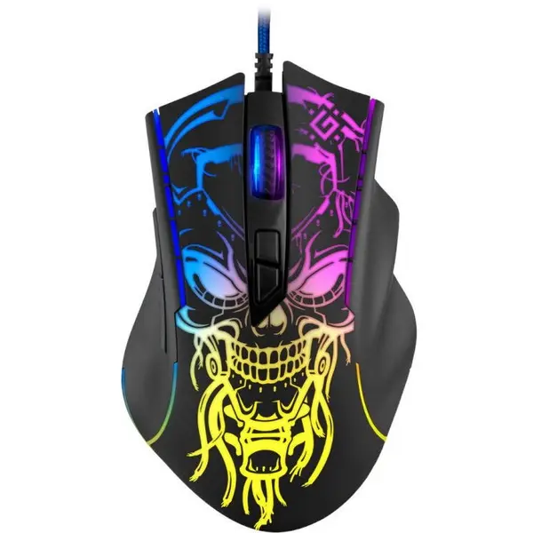 Defender Mouse Gaming, optic, wired Defender GM-928, BULLETSTORM, 7200dpi, 7P, illuminate, Negru