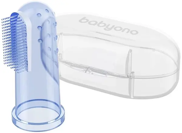 Degetar silicon pentru gingii Babyono - Albastru