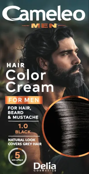 Delia Cameleo Vopsea de păr și barbă, 1.0 Negru, 30 ml