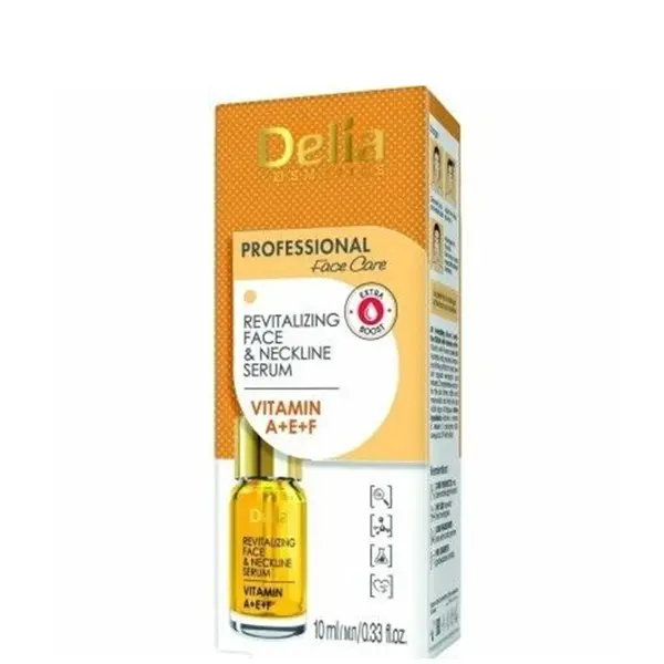 Delia Face & Neckline Serum Anti-Wrinkle Treatment - Revitalising with Vitamin A+E+F 10ml