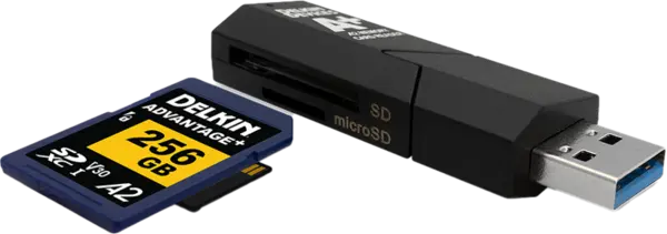 Delkin Cardreader SD & MicroSD A2 (USB 3.1), Cititor de card