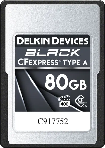 Delkin CFexpress BLACK, VPG400 (Type A) 80GB, Card memorie CFExpress