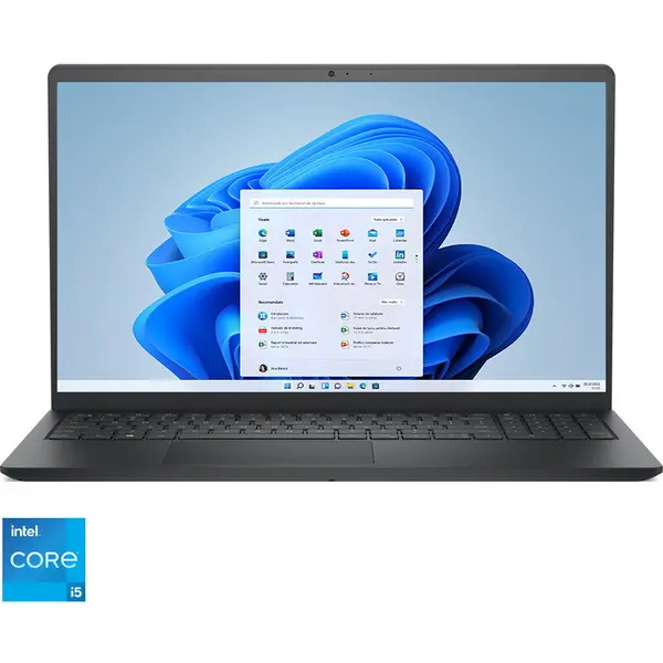 Dell Laptop DELL 15.6'' 15 DC15250, FHD 120Hz, Procesor Intel® Core™ i5-1334U (12M Cache, up to 4.60 GHz), 8GB DDR4, 512GB SSD, Intel Integrated Graphics, Win 11 Pro, Carbon Black, 3Yr ProSupport