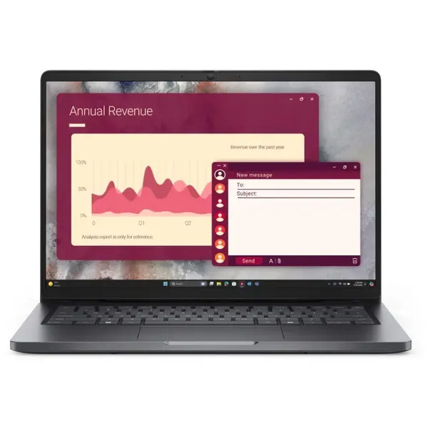 Dell Laptop Dell Pro 14 PC14250, Procesor Intel® Core™ 7 150U, Display 14 FHD+, RAM 16GB DDR5, 256GB SSD, Placa video Intel Graphics, Windows 11 Pro, Negru-Gri