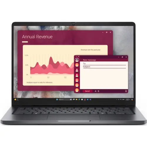 Dell Laptop Dell Pro 14 PC14250, procesor Intel Core Ultra 7 255U, 14 inch, Full HD+, RAM 16GB, SSD 1TB, Intel Graphics, Windows 11 Pro, Gri inchis