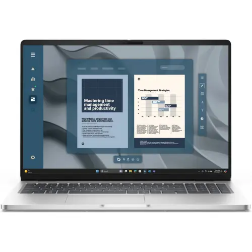 Dell Laptop Dell Pro 16 PC16255, Procesor AMD Ryzen AI 5 340, 16M Cache, up to 4.80 GHz, 16 FHD+, 16GB DDR5 RAM, 512GB SSD, AMD Radeon 840M, Windows 11 Pro, Argintiu
