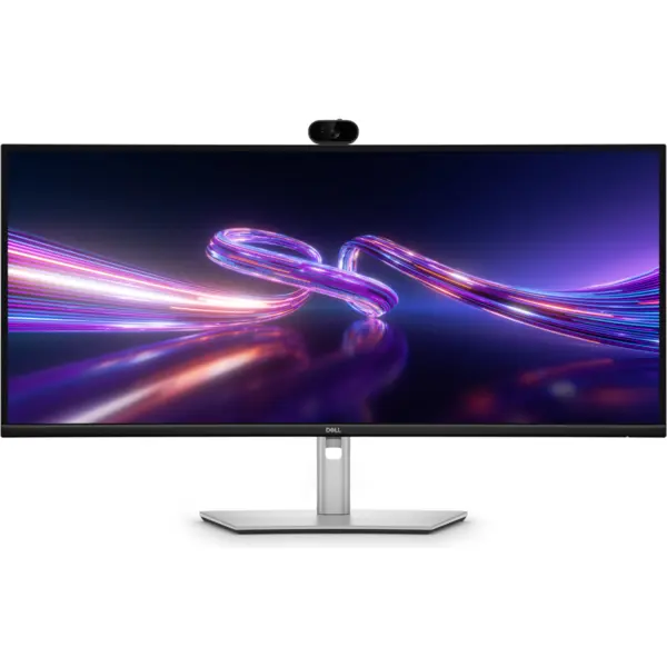 Dell Monitor IPS LED Dell 34.1 P3426WEV, UW-QHD (3440 x 1440), HDMI, DisplayPort, Ecran curbat, Camera Web, 100 Hz, 5 ms, Negru/Argintiu