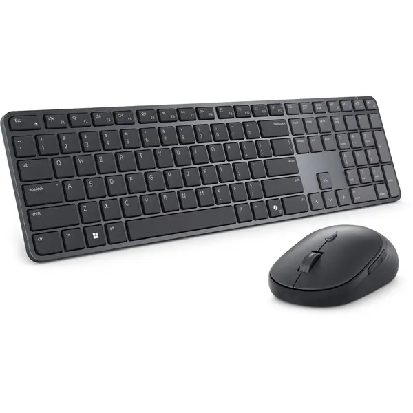 Dell Set tastatura si mouse Dell Pro 7 Slim, KM726, Wireless, Mouse inclus, Estona, Bluetooth, Negru