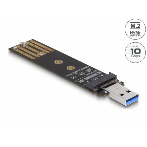 Delock Adaptor Combo USB 3.2 Gen2-A la SSD M.2 NVMe PCIe/SATA, Delock 64197