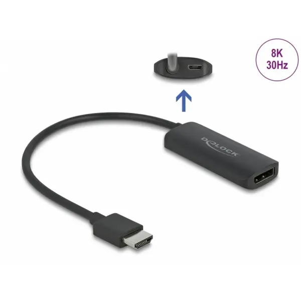 Delock Adaptor HDMI la Displayport 8K30Hz T-M, Delock 64213