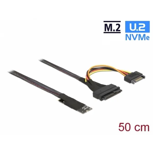Delock Adaptor M.2 Key M la U.2 SFF-8639 NVMe + cablu 0.5m, Delock 62984