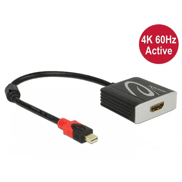 Delock Adaptor mini Displayport 1.2 la HDMI T-M 4K 60 Hz Activ, Delock 62735
