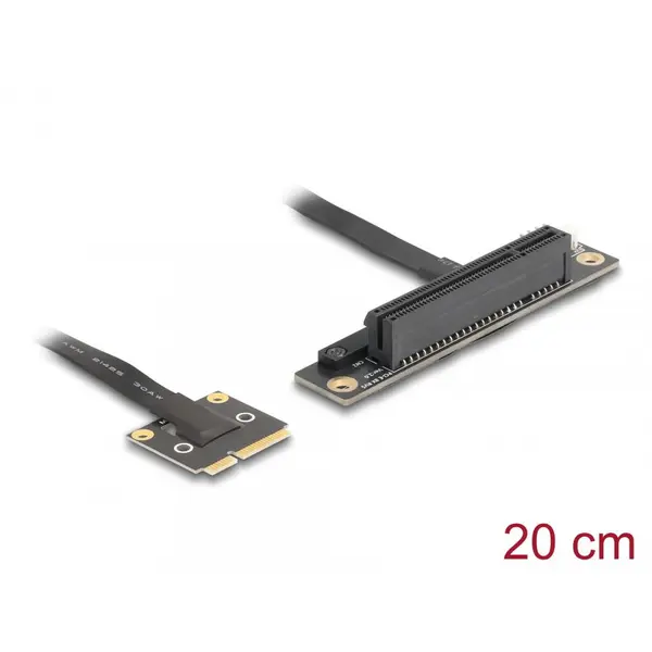 Delock Adaptor Mini PCIe la PCIe 3.0 x8 unghi 90 grade + cablu 20cm, Delock 81295