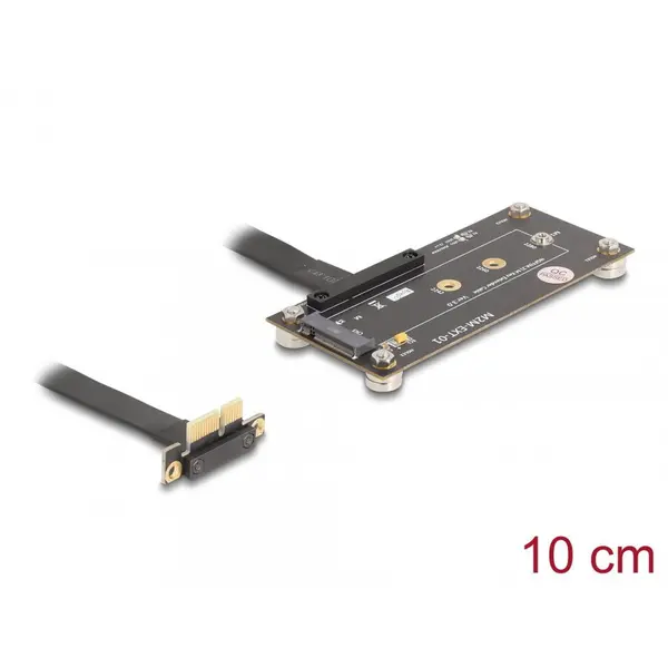 Delock Adaptor PCIe 3.0 x1 unghi 90 grade la M.2 Key M + cablu 10cm, Delock 81503