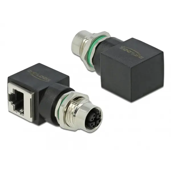 Delock Adaptor retea M12 8 pini X-coded la RJ45 M-M, Delock 66316