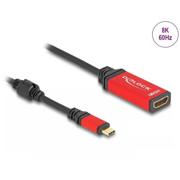 Delock Adaptor USB type C la HDMI (DP Alt Mode) 8K60Hz/4K240Hz T-M HDR, Delock 60053