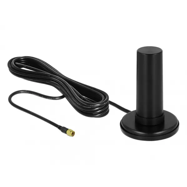 Delock Antena de exterior fixa omnidirectionala 5G LTE SMA plug 0 - 3 dBi 3m Negru, Delock 12590