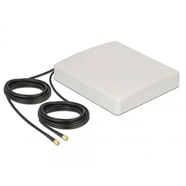 Delock Antena exterioara LTE (Lora) MIMO 2 x SMA Plug 8 dBi directionala + cablu RG-58 5m, Delock 89890