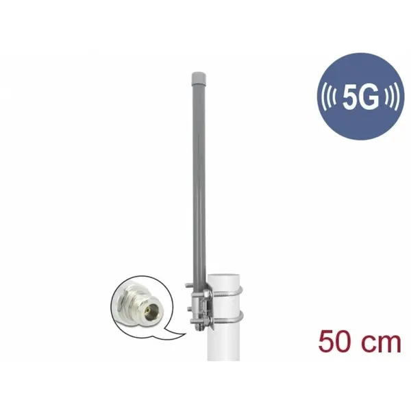 Delock Antena exterior 5G 3.3 - 3.8 GHz N jack 8 dBi 50cm omnidirectional, Delock 90417