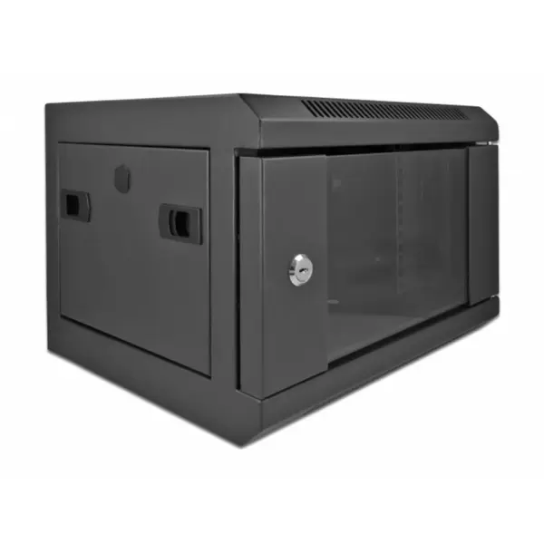 Delock Cabinet 10 4U cu usa din sticla Negru, Delock 43379